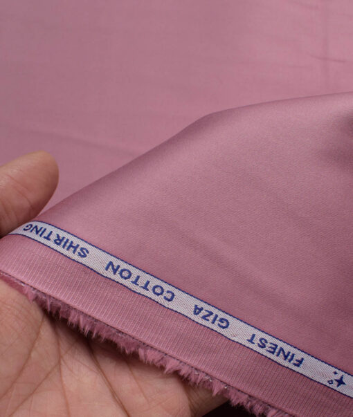 Burgoyne Men's Giza Cotton Solids  Unstitched Shirting Fabric (Light Mauve)