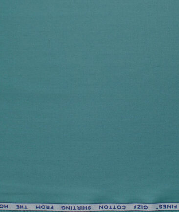 Burgoyne Men's Giza Cotton Solids  Unstitched Shirting Fabric (Teal Green)
