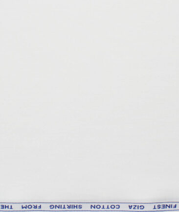 Burgoyne Men's Giza Cotton Solids  Unstitched Shirting Fabric (White)