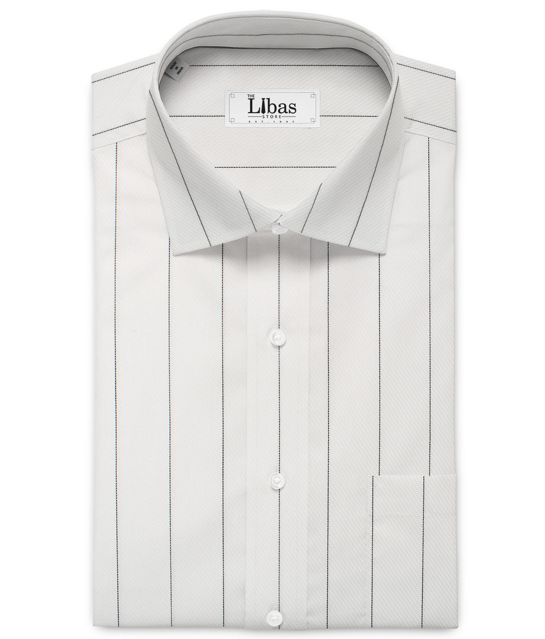Burgoyne Men's Giza Cotton Striped Unstitched Shirting
