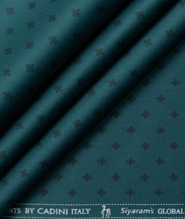 Cadini Men's Premium Cotton Printed  Unstitched Shirting Fabric (Dark Sea Green)