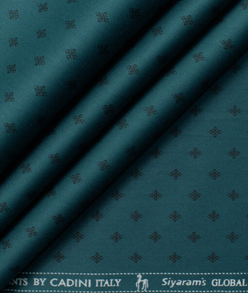 Cadini Men's Premium Cotton Printed  Unstitched Shirting Fabric (Dark Sea Green)