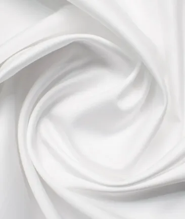 Luthai Men's 120/2 Supima Cotton Solids  Unstitched Shirting Fabric (White)