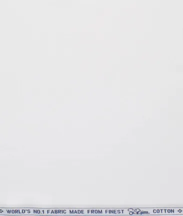 Luthai Men's 120/2 Supima Cotton Solids  Unstitched Shirting Fabric (White)