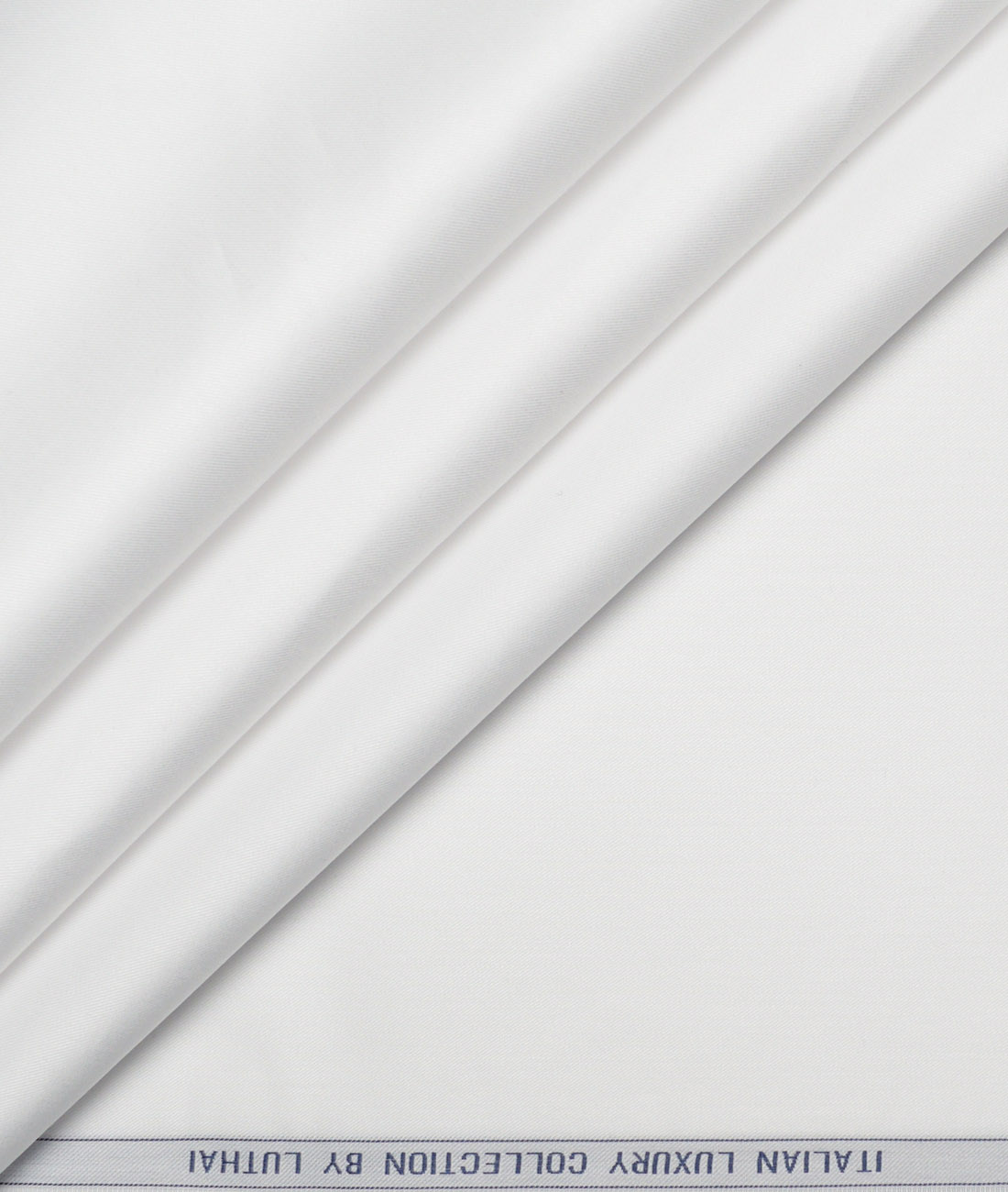 LSLTSH216WHSOLIDTWJUN Luthai 2/140's Supima Cotton Solids Unstitched Shirt or Kurta Pajama Fabric (White) - Image 1