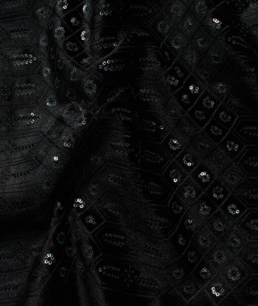 Nemesis Men's Velvet Embroidered  Unstitched Jacket