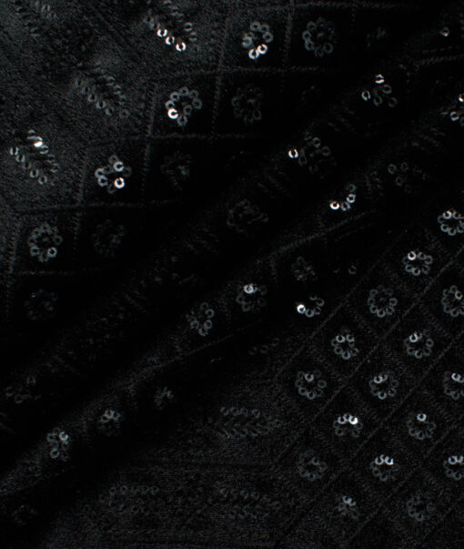 Blazer or Indowestern Ethnic Fabric (Black)