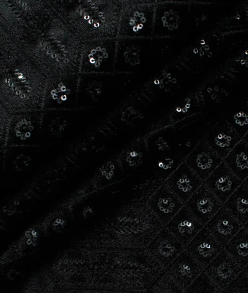 Blazer or Indowestern Ethnic Fabric (Black)