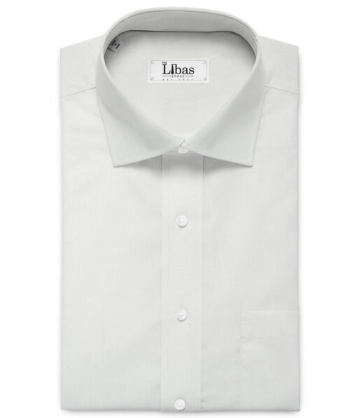 Raymond Men's Cotton Linen Solids  Unstitched Shirting Fabric (White)