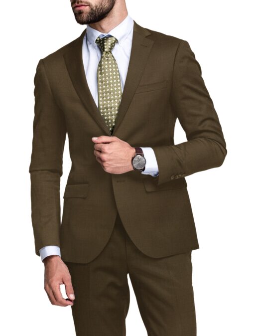 Raymond Men's Polyester Viscose  Self Design  Unstitched Suiting Fabric (Brown)