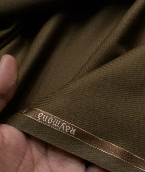 Raymond Men's Polyester Viscose  Self Design  Unstitched Suiting Fabric (Brown)
