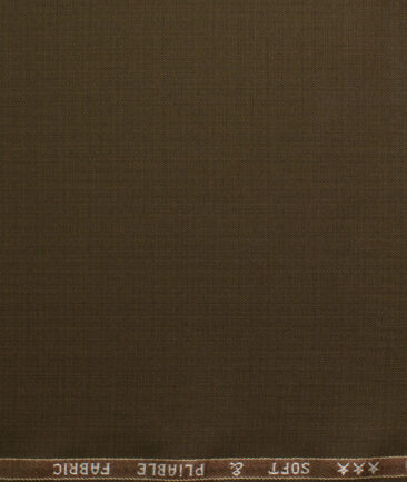 Raymond Men's Polyester Viscose  Self Design  Unstitched Suiting Fabric (Brown)