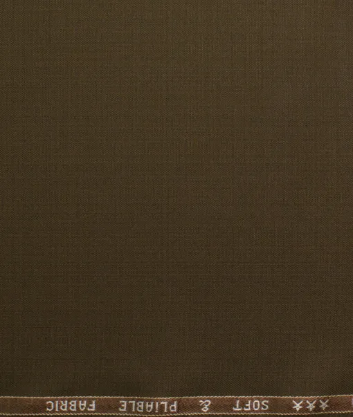 Raymond Men's Polyester Viscose  Self Design  Unstitched Suiting Fabric (Brown)