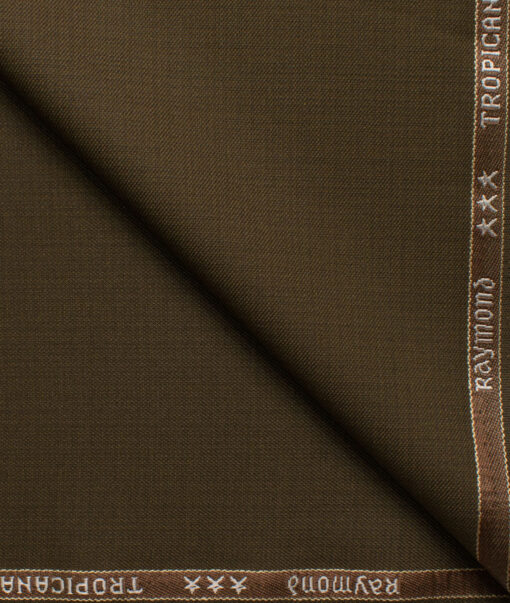 Raymond Men's Polyester Viscose  Self Design  Unstitched Suiting Fabric (Brown)
