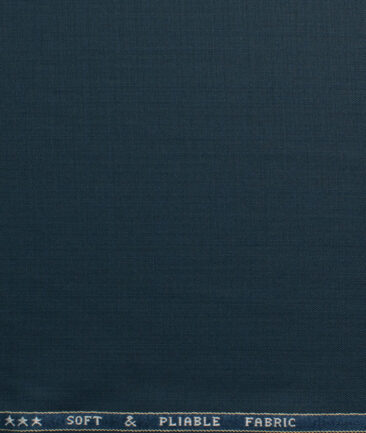 Raymond Men's Polyester Viscose  Self Design  Unstitched Suiting Fabric (Nile Blue)