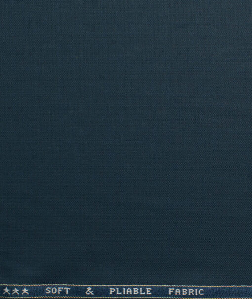 Raymond Men's Polyester Viscose  Self Design  Unstitched Suiting Fabric (Nile Blue)