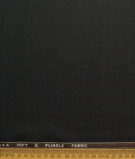 Raymond Men's Polyester Viscose  Checks  Unstitched Suiting Fabric (Dark Brown)