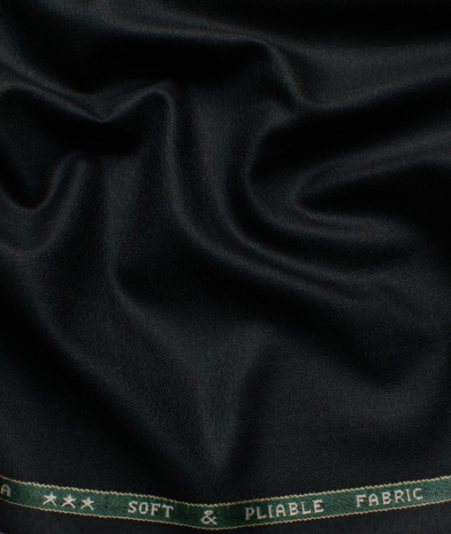 Raymond Men's Polyester Viscose  Checks  Unstitched Suiting Fabric (Black)