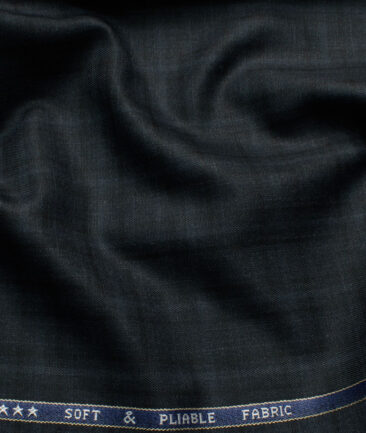 Raymond Men's Polyester Viscose  Checks  Unstitched Suiting Fabric (Dark Grey)