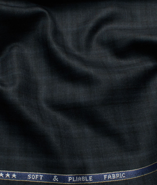 Raymond Men's Polyester Viscose  Checks  Unstitched Suiting Fabric (Dark Grey)