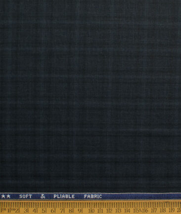 Raymond Men's Polyester Viscose  Checks  Unstitched Suiting Fabric (Dark Grey)