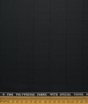 Raymond Men's Polyester Viscose  Checks  Unstitched Suiting Fabric (Black)