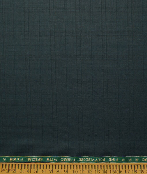 Raymond Men's Polyester Viscose  Checks  Unstitched Suiting Fabric (Dark Sea Green)