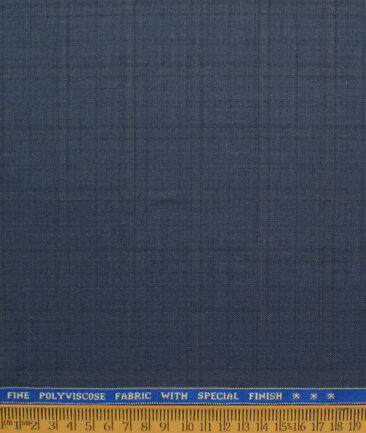 Raymond Men's Polyester Viscose  Checks  Unstitched Suiting Fabric (Blueish Grey)