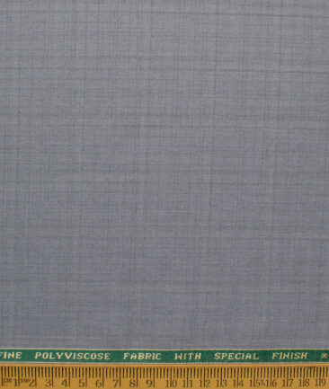 Raymond Men's Polyester Viscose  Checks  Unstitched Suiting Fabric (Light Grey)