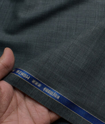 Raymond Men's 18% Wool  Checks  Unstitched Suiting Fabric (Grey)