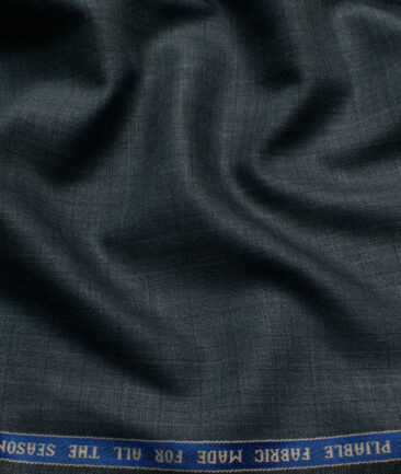 Raymond Men's 18% Wool  Checks  Unstitched Suiting Fabric (Grey)