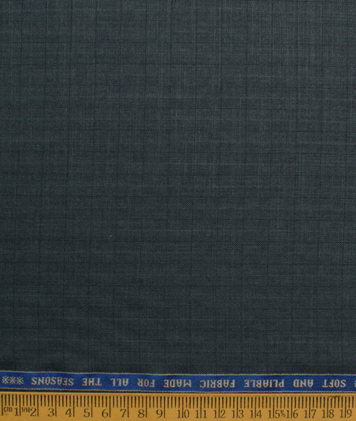 Raymond Men's 18% Wool  Checks  Unstitched Suiting Fabric (Grey)