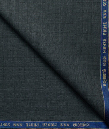 Raymond Men's 18% Wool  Checks  Unstitched Suiting Fabric (Grey)
