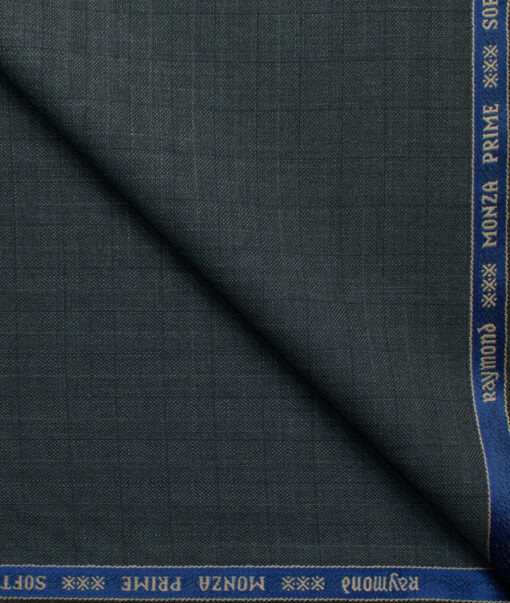 Raymond Men's 18% Wool  Checks  Unstitched Suiting Fabric (Grey)