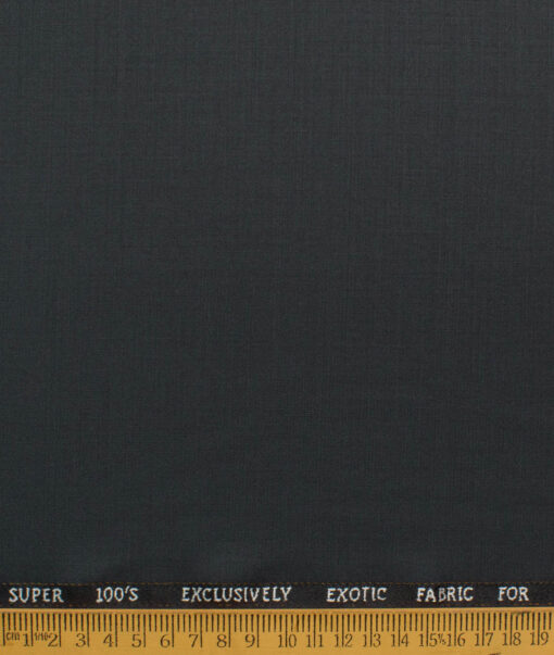 J.Hampstead Men's 20% Wool Super 100's Solids  Unstitched Suiting Fabric (Smoke Grey)