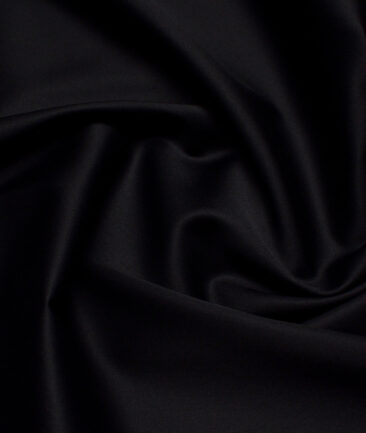 Luthai Men's 2 Ply 120's Supima Cotton Solids  Unstitched Shirting Fabric (Jet Black) - Image 3