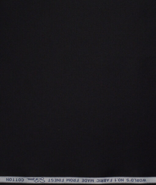 Luthai Men's 2 Ply 120's Supima Cotton Solids  Unstitched Shirting Fabric (Jet Black) - Image 4