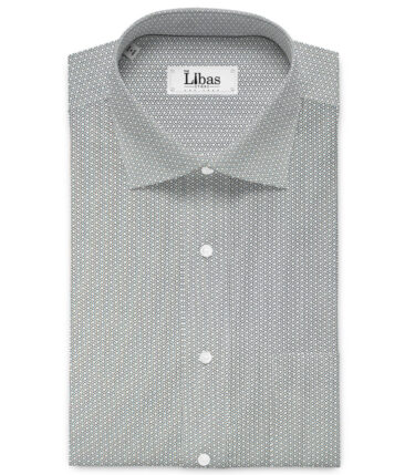 Montivora Men's Pure Cotton Printed  Unstitched Shirting Fabric (White & Black)