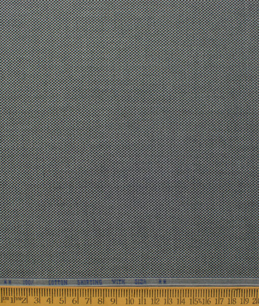 Montivora Men's Giza Cotton Structured  Unstitched Shirting Fabric (Grey & Black)