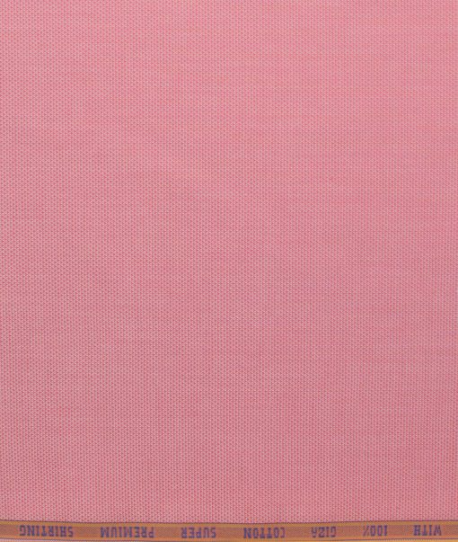 Montivora Men's Giza Cotton Structured  Unstitched Shirting Fabric (Rose Pink)