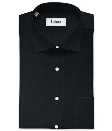 Raymond Men's Pure Cotton Solids  Unstitched Shirting Fabric (Black)