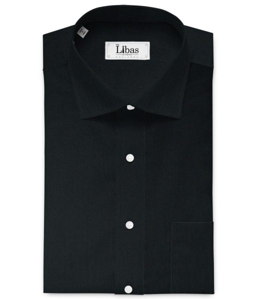 Raymond Men's Pure Cotton Solids  Unstitched Shirting Fabric (Black)
