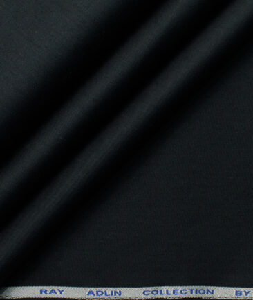 Raymond Men's Pure Cotton Solids  Unstitched Shirting Fabric (Black)