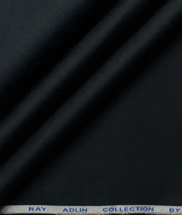 Raymond Men's Pure Cotton Solids  Unstitched Shirting Fabric (Black)
