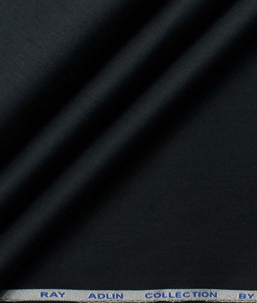 Raymond Men's Pure Cotton Solids  Unstitched Shirting Fabric (Black)