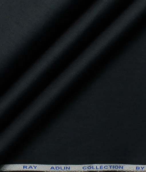 Raymond Men's Pure Cotton Solids  Unstitched Shirting Fabric (Black)