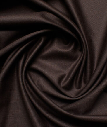 J.hampstead Men's Polyester Viscose  Structured  Unstitched Suiting Fabric (Dark Brown)