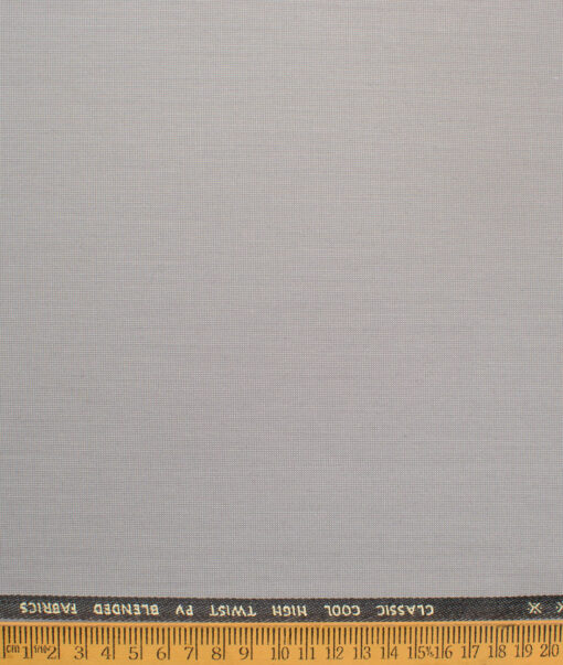 J.hampstead Men's Polyester Viscose  Structured  Unstitched Suiting Fabric (Light Grey)