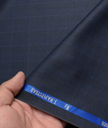 J.hampstead Men's Polyester Viscose  Checks  Unstitched Suiting Fabric (Dark Brown)