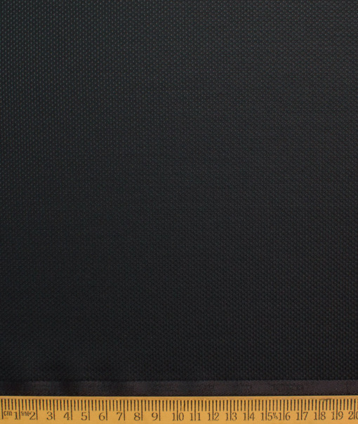 J.hampstead Men's Polyester Viscose  Structured  Unstitched Suiting Fabric (Black)